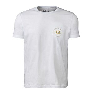 Camiseta Estampada Masculina Brazão Ornamental Branco
