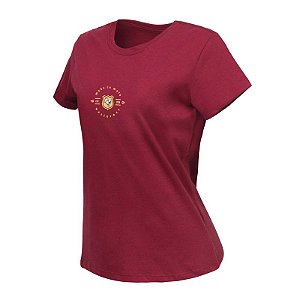 Tshirt Estampada Feminina Brazão Ornamental Vermelho