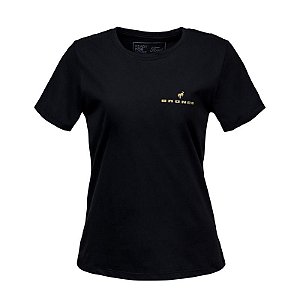 Camiseta Estampada Made in Mato Feminina Bronco Preto