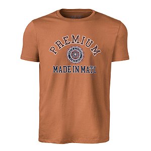 Camiseta Estampada Masculina Made in Mato Premium Ocre