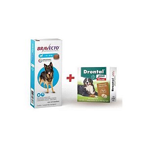 Kit Antipulgas Bravecto 20kg a 40kg + Vermífugo Drontal