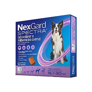 Antipulgas e Carrapatos Nexgard Spectra para Cães 15.1Kg a 30Kg