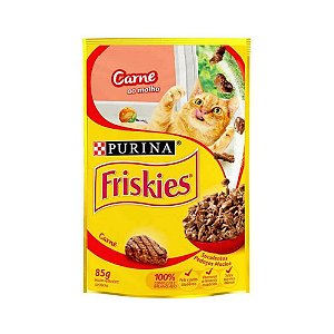 Sachê Friskies Gatos Adultos Sabor Carne 85g - Purina