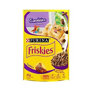 Sachê Friskies Gatos Adultos Sabor Cordeiro ao molho 85g - Purina