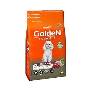 Ração Golden Cães Porte Pequeno Adultos Carne e Arroz 3Kg