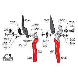 Mola Niquelada para Tesoura Felco 51 - 50/11