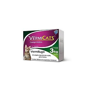 Vermicats para Gatos 600mg 04 Comp. - Vansil