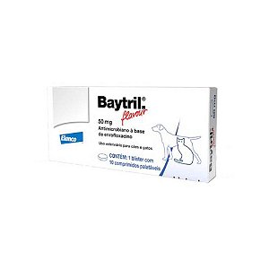 Baytril Flavour 50mg 10 Comprimidos - Elanco