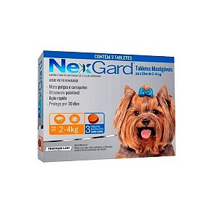 Antipulgas e Carrapatos Nexgard para Cães 2Kg a 4Kg - 03 comprimidos