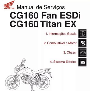 Manual De Serviço Honda CG 160 Fan e Titan 2016