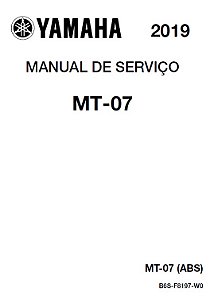 Manual De Serviço Yamaha MT-07 MT07 ABS 2019