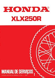Manual De Serviço Honda XLX 250 R 1984 Dupla Carburação Em Português
