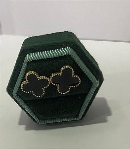 Coleção Inspiração - Brincos Trevo Cores Ouro 18 K