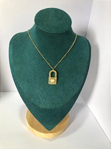 Coleção Inspiração - Colar Cadeado  Ouro 18 K