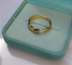 Anel Trio Corações 18 k