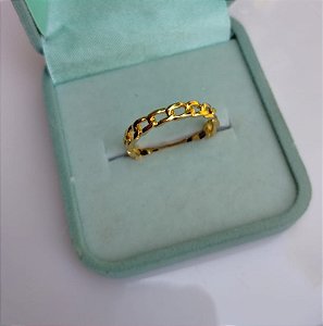 Anel Aro Correntes - Ouro 18k - Unissex