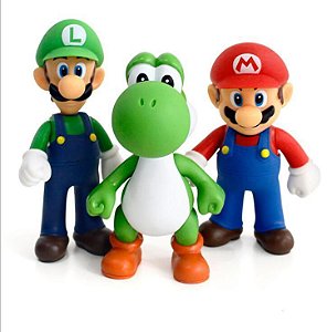 Combo Boneco Super Mario Bros + Luigi + Yoshi - Super Size Figure Collection