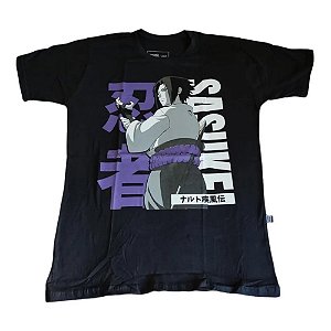 Camiseta Sasuke Uchiha Preto GG