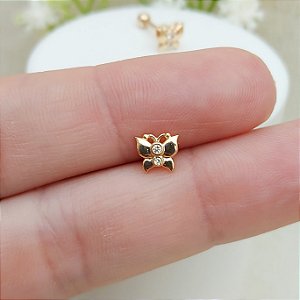 Piercing Borboleta Com Zircônias Com Banho De Ouro