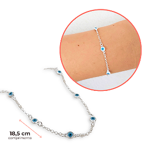 Pulseira Olho Grego Em Prata 925