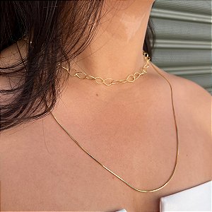 Corrente Maxi Rabo De Rato (Laminada) Com Banho De Ouro - 60 cm