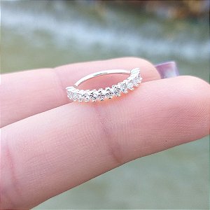 Piercing De Torção Cravejado Para o Conch Em Prata