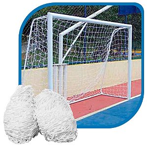 Par de Rede para Trave de Gol Futsal Sob Medida Fio 4mm Nylon 
