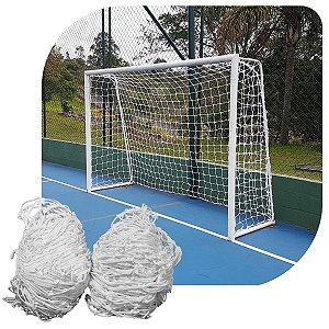 Par de Rede para Trave de Gol Futsal Véu Futebol de Salão Nylon