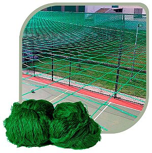Rede de Proteção Esportiva Para Cobertura de Futebol de Campo/Society e Quadra de Futsal Fio 2 Malha 12cm Verde