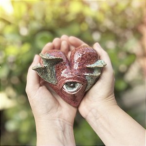 Coração com cogumelos - Peça de Parede