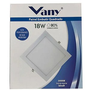 Painel embutir quadrado 18w vany