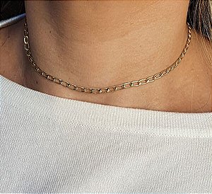 Choker Elos Pequenos banhado à Ouro 18k