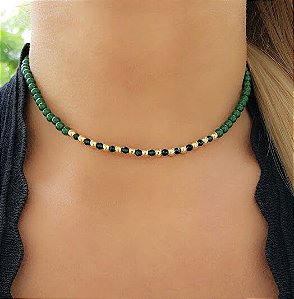 Choker Murano Verde Esmeralda