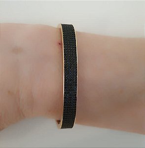 Bracelete Quadrado Cravejado Zircônias Preta