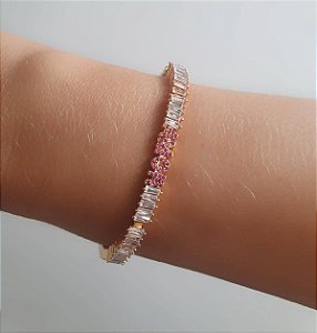 Bracelete Fino com Navetes e Escrito Amor