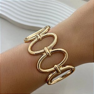 Bracelete Elos Ovais banhado à Ouro 18k