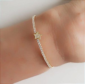 Bracelete Riviera com Estrela Cravejada