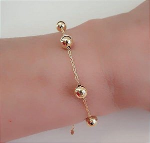 Pulseira Bolas banhada à Ouro 18k