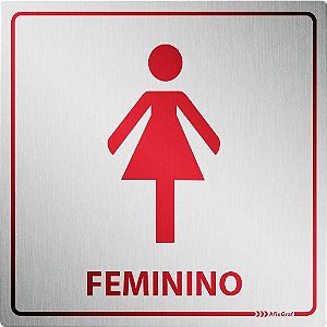 Placa para Sanitário Feminino - Alumínio