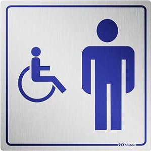 Placa de Banheiro Masculino para Deficientes - Alumínio - Casa da  Acessibilidade