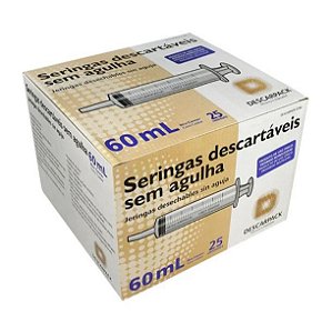 Seringa 60ml Bico Cateter DESCARPACK  - Caixa com 25un