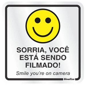 Placa Sorria Você está sendo Filmado