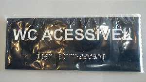 Placa em braille - W.C ACESSÍVEL