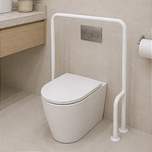 Barra de Apoio em U Fixa para Piso L80 X A75 cm