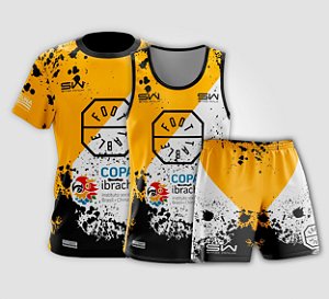 Kit Masculino | Camiseta, regata e shorts | Foot Table Amarelo