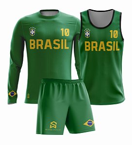 Kit Masculino | Manga Longa, Regata e Shorts | Camisa 10 | Copa 2022