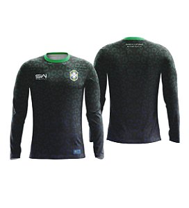 Camisa Manga Longa | Masculina | Copa 2022 | Preta e Verde