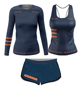 KIT FEMININO | MANGA LONGA, REGATA E SHORTS | BELIEVE IN YOUR SELF