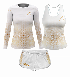 KIT FEMININO | MANGA LONGA, REGATA, SHORTS | BRANCH