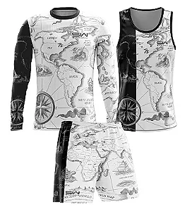 FULL - KIT MASCULINO | MANGA LONGA, REGATA E SHORTS | VINTAGE MAP